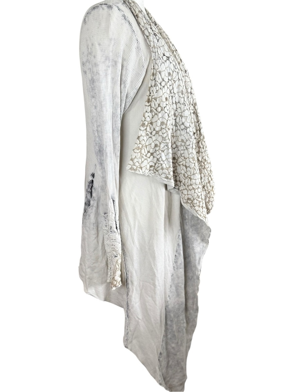 Aratta Ivory and Gray Open-Front Duster - Picture 4 of 7